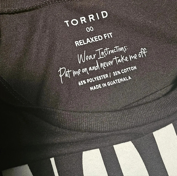 NWOT Torrid Plus Size 00 NOPE BLACK CROP Cropped TEE Shirt - Picture 5 of 8